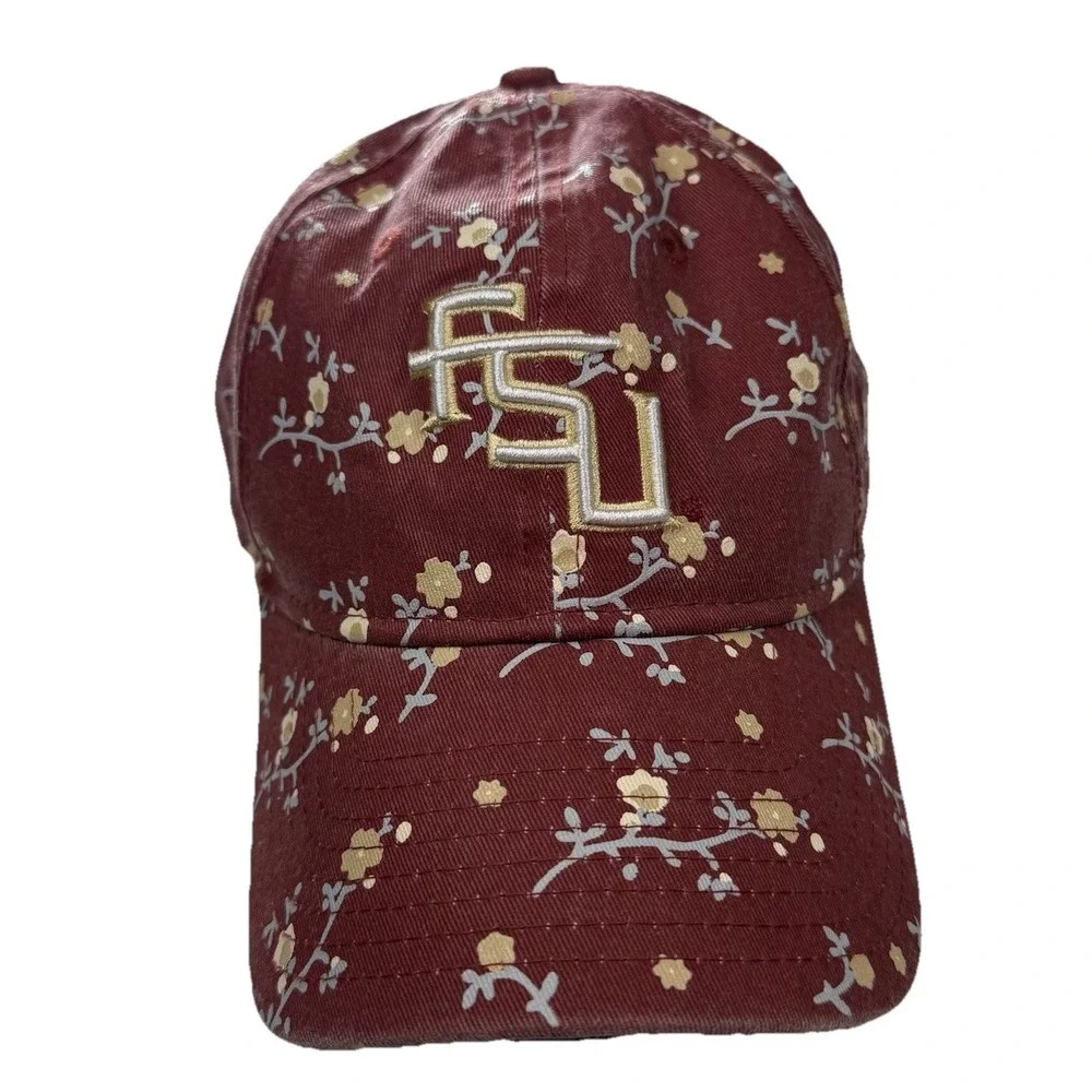 New Era Womens 9Twenty Adjustable Burgundy Floral Fsu Florida State Hat